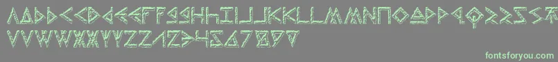 ThorsHammerCarved-Schriftart – Grüne Schriften auf grauem Hintergrund