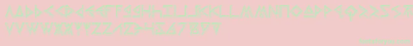 ThorsHammerCarved-Schriftart – Grüne Schriften auf rosa Hintergrund