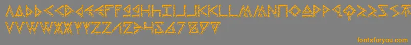 ThorsHammerCarved-Schriftart – Orangefarbene Schriften auf grauem Hintergrund