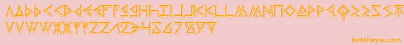 ThorsHammerCarved-Schriftart – Orangefarbene Schriften auf rosa Hintergrund