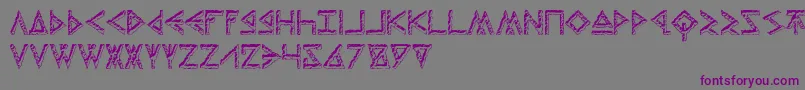ThorsHammerCarved-Schriftart – Violette Schriften auf grauem Hintergrund