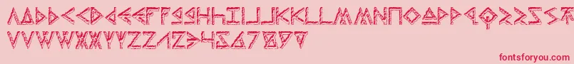 ThorsHammerCarved Font – Red Fonts on Pink Background