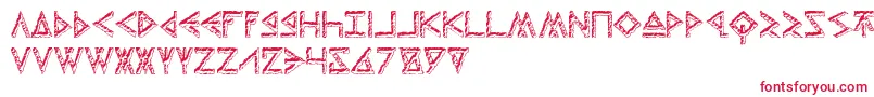 ThorsHammerCarved Font – Red Fonts on White Background