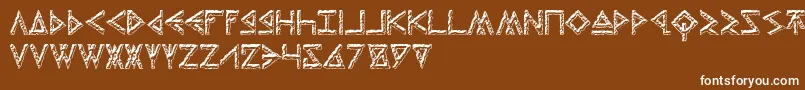 Шрифт ThorsHammerCarved – белые шрифты на коричневом фоне