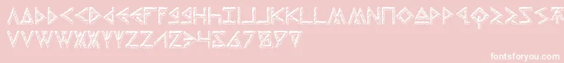 Czcionka ThorsHammerCarved – białe czcionki na różowym tle