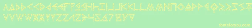 ThorsHammerCarved-Schriftart – Gelbe Schriften auf grünem Hintergrund