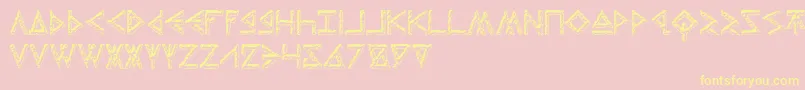 ThorsHammerCarved Font – Yellow Fonts on Pink Background