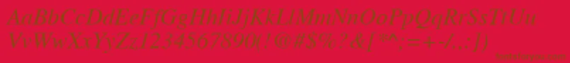 TribuneItalic Font – Brown Fonts on Red Background