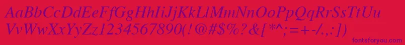 TribuneItalic Font – Purple Fonts on Red Background