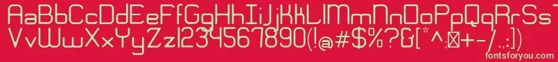 フォントEngadiGentle – 赤い背景に緑の文字