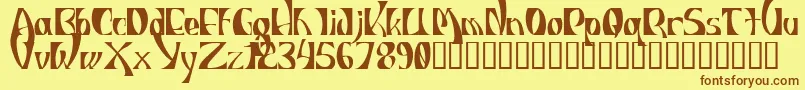 Шрифт IndiosbravosTitling – коричневые шрифты на жёлтом фоне