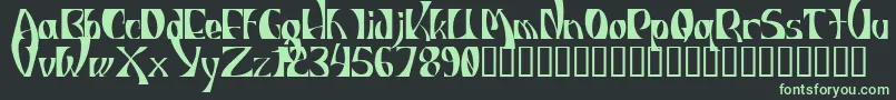 フォントIndiosbravosTitling – 黒い背景に緑の文字