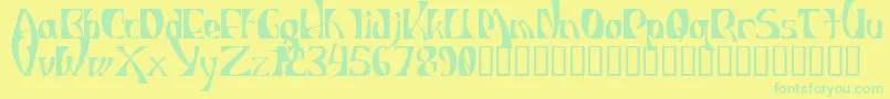 IndiosbravosTitling Font – Green Fonts on Yellow Background