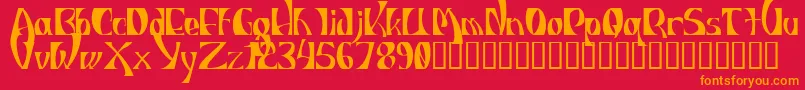 IndiosbravosTitling Font – Orange Fonts on Red Background