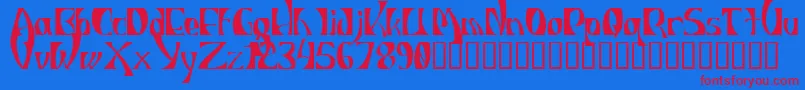 IndiosbravosTitling Font – Red Fonts on Blue Background