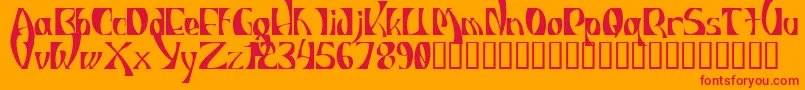 フォントIndiosbravosTitling – オレンジの背景に赤い文字