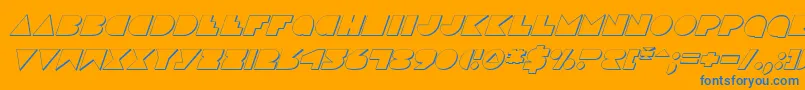 Czcionka DiscoDeckShadowItalic – niebieskie czcionki na pomarańczowym tle