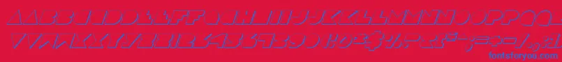 DiscoDeckShadowItalic Font – Blue Fonts on Red Background