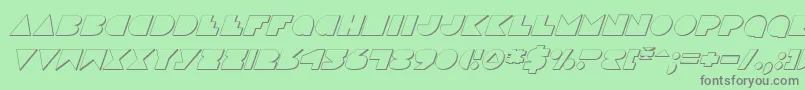 DiscoDeckShadowItalic Font – Gray Fonts on Green Background