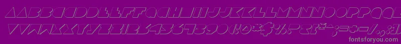 DiscoDeckShadowItalic Font – Gray Fonts on Purple Background