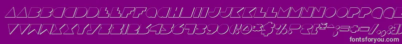 Police DiscoDeckShadowItalic – polices vertes sur fond violet