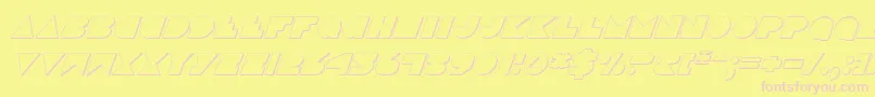 DiscoDeckShadowItalic-Schriftart – Rosa Schriften auf gelbem Hintergrund