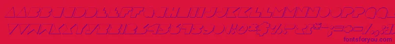 フォントDiscoDeckShadowItalic – 赤い背景に紫のフォント