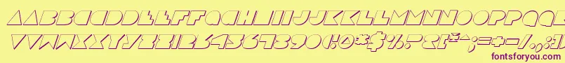 DiscoDeckShadowItalic Font – Purple Fonts on Yellow Background