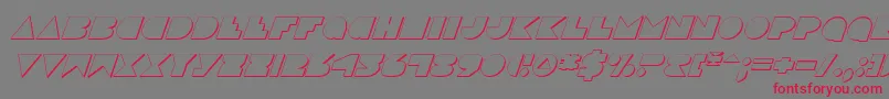 フォントDiscoDeckShadowItalic – 赤い文字の灰色の背景