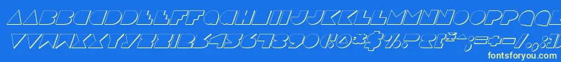 DiscoDeckShadowItalic Font – Yellow Fonts on Blue Background