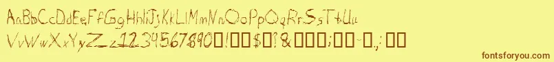 Шрифт BurtonscratchRegular – коричневые шрифты на жёлтом фоне