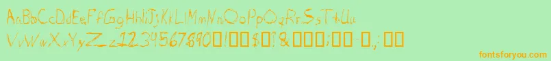 BurtonscratchRegular Font – Orange Fonts on Green Background