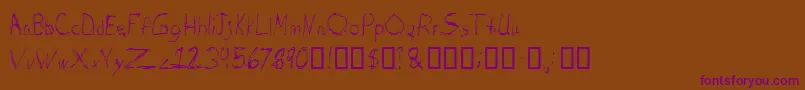 Czcionka BurtonscratchRegular – fioletowe czcionki na brązowym tle