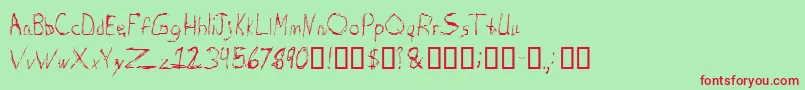 BurtonscratchRegular Font – Red Fonts on Green Background