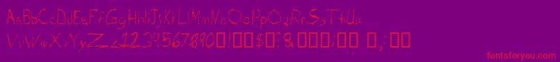 BurtonscratchRegular Font – Red Fonts on Purple Background