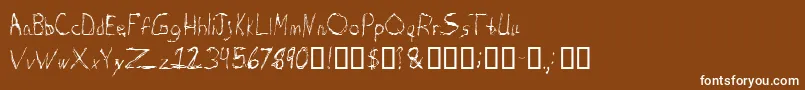 Шрифт BurtonscratchRegular – белые шрифты на коричневом фоне