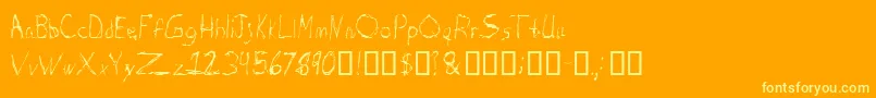 BurtonscratchRegular Font – Yellow Fonts on Orange Background