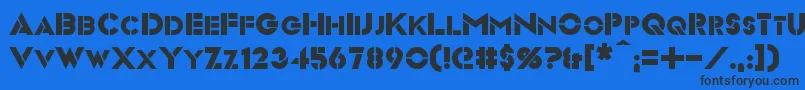 Czcionka Videopac – czarne czcionki na niebieskim tle