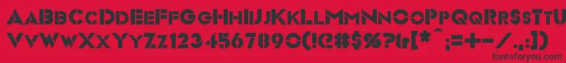 Videopac Font – Black Fonts on Red Background