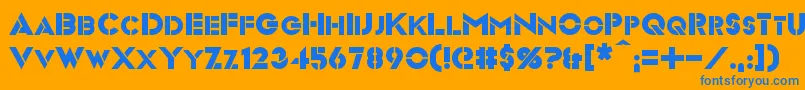 Videopac Font – Blue Fonts on Orange Background