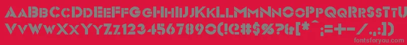 Czcionka Videopac – szare czcionki na czerwonym tle