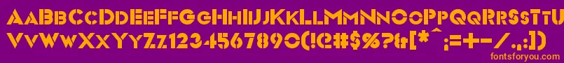 Czcionka Videopac – pomarańczowe czcionki na fioletowym tle