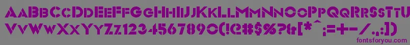Videopac-Schriftart – Violette Schriften auf grauem Hintergrund