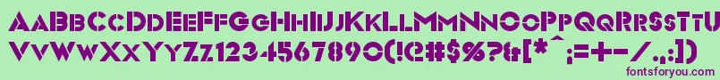 Шрифт Videopac – фиолетовые шрифты на зелёном фоне