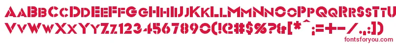 Videopac Font – Red Fonts on White Background