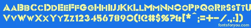 Videopac Font – Yellow Fonts on Blue Background