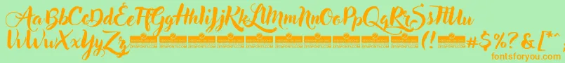Fonte AdleryTrial – fontes laranjas em um fundo verde