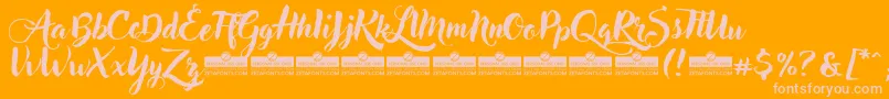 fuente AdleryTrial – Fuentes Rosadas Sobre Fondo Naranja