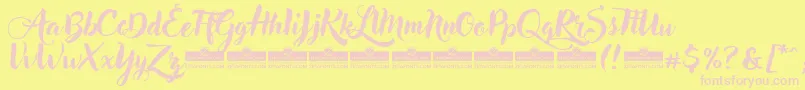 AdleryTrial-Schriftart – Rosa Schriften auf gelbem Hintergrund