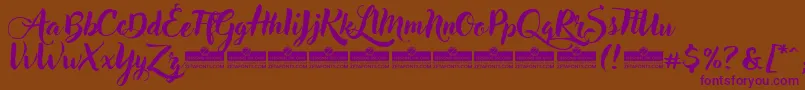 AdleryTrial-fontti – violetit fontit ruskealla taustalla